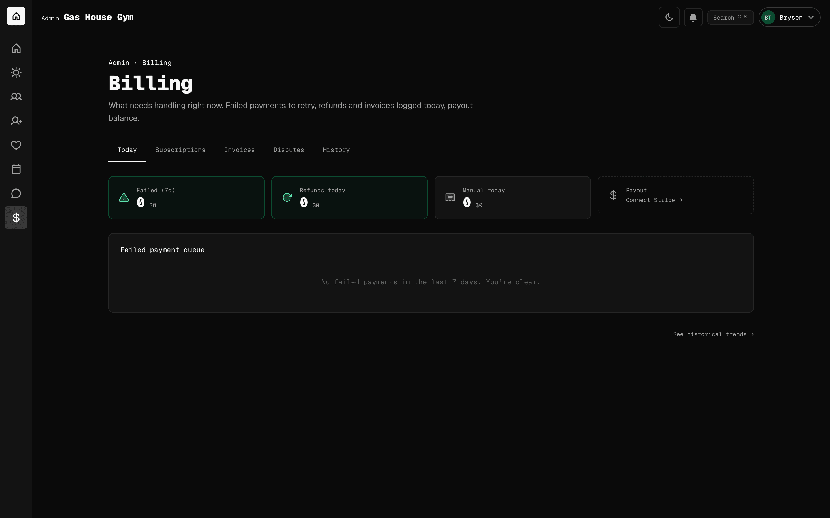 Billing without the platform tax — GymVision feature